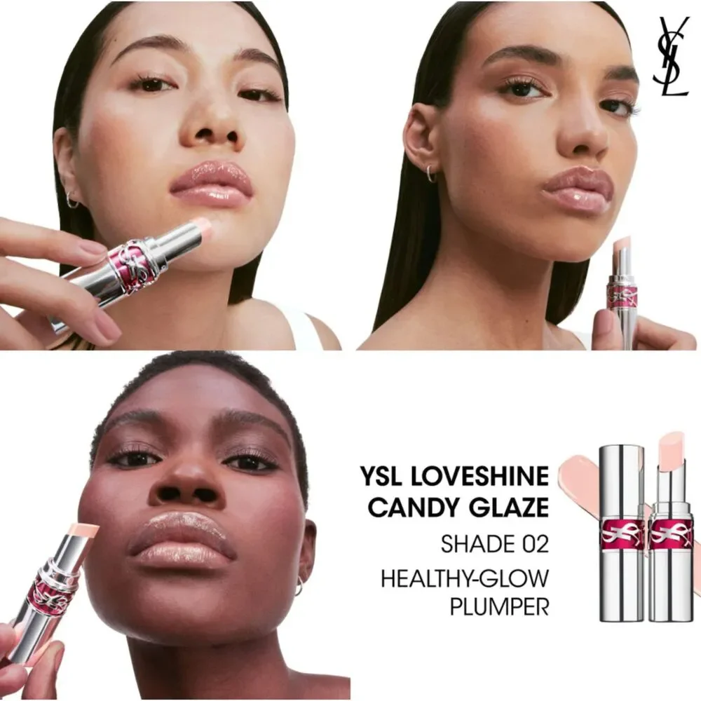 NIB YSL Loveshine Candy Glaze Lip Gloss in 2 Healthy Glow Plumper